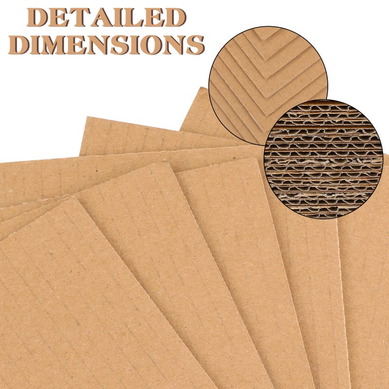 زنون عبوة من 50 قطعة من الورق المقوى المموج، فواصل مربعة مسطحة من الورق المقوى لمشاريع الفنون ومستلزمات الحرف اليدوية (4 × 6 بوصة، بني) - Image 4